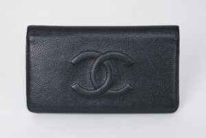 chanel caviar coco mark long wallet